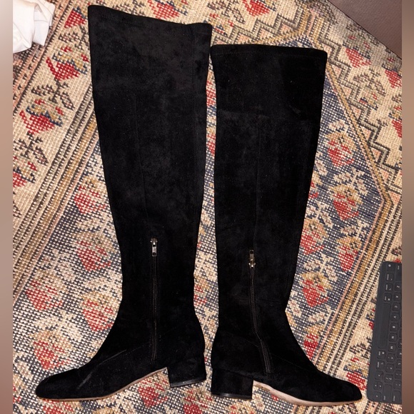 Suede Over The Knee Anthropologie Black Boot, sz 7 - Picture 3 of 7